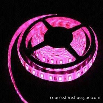 3528 Flexible LED Strip, IP20 Non-waterproof Pink, 120 Pieces of LEDs/m, 960lm/m, OEM/ODM Service Ok